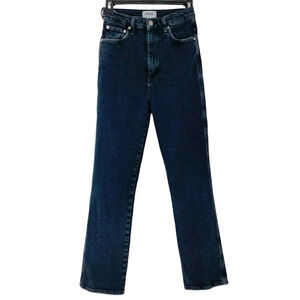 Agolde High Rise Straight Jeans Womens 25 XS Pinch Faded Black Denim